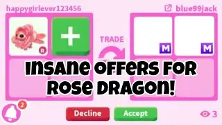 😱😛No Way! I GOT INSANE OFFERS For *NEW* ROSE DRAGON In Adopt Me + GOT INSANE WIN FOR PET CERTIFICATE