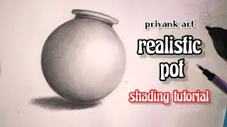 How to draw a realistic pot / step by step (priyank art) #tutorial