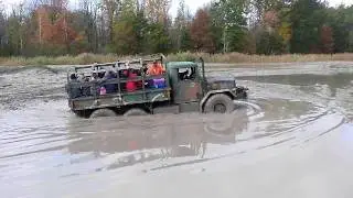 Army Truck Going Deep Mud Bogging