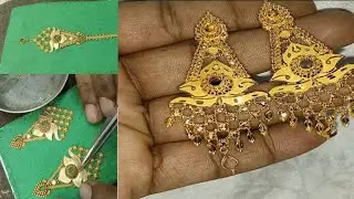 Light weight Gold Bridal maang Tika and Earrings making full video with price (22k)Gold  halmark |