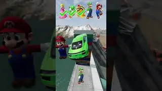 Mario Cars Jump Challenge - BeamNG.Drive #shorts #mario #SuperMarioGalaxyMovie