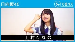 【5秒で答えて】上村ひなの │ 日向坂46