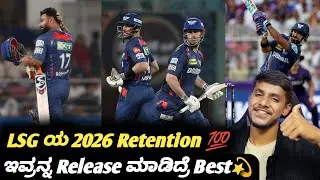 LSG list of retain and release players for IPL 2026 Kannada|IPL 2026 LSG retention|Cricket analysis