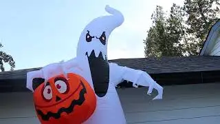 Marchpower 12FT Halloween Inflatable Ghost Decoration Review | Projection Lights and Scary Sound