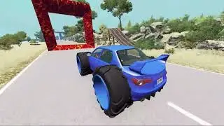 BeamNG.drive - Cars Vs Lava Speed Bump Giant Car Explosions