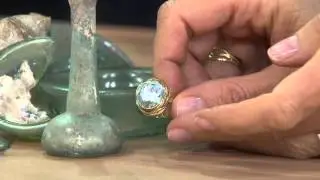 Roman Glass Textured Ring, 14K Gold by Adi Paz on QVC