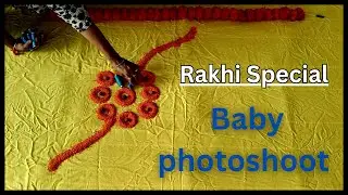 Rakhi Special Simple Baby Photoshoot Ideas | Rakhi Theme Baby Photos | Monthly Baby Photoshoot Ideas