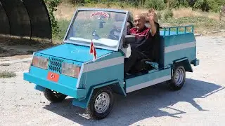 Bıçak ustası, çapa makinesi motoruyla üstü açık araba yaptı