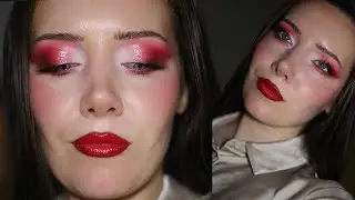 Christmas Red Smokey Eyes Makeup LIVE