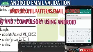 android email validation || email validation in android edittext example || avadh tutor