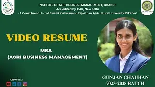 Ms.Gunjan Chauhan || MBA(ABM) 23-25 ||  Video Resume || IABM Bikaner ||
