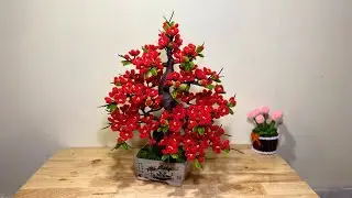 Create a lifelike cherry blossom bonsai tree from wire | Decorate in an aesthetically pleasing style