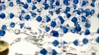 Blue and Clear Crystallized by Swarovski Crystal Beads Rosary