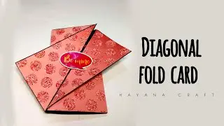 | Diagonal fold card for scrapbook | Easy diagonal fold card tutorial | scrapbook folding card |