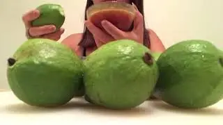 Mouth watering Green guava with spicy sauce#crunchy snack fruit.