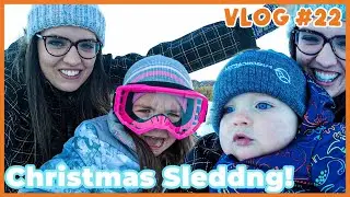 Family Four Wheeler Sledding Fun! Christmas Sledding - Fisco Frenzy VLOG #22
