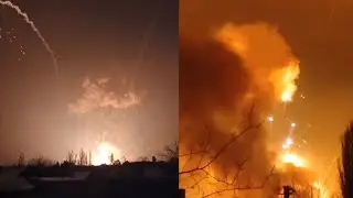 Ukrainian Forces blow up Russian ammunition depot in occupied Debaltseve.