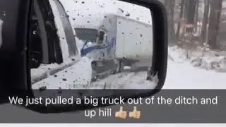 Dodge Ram 1500 HEMI pulls out loaded semi in snowstorm 2018