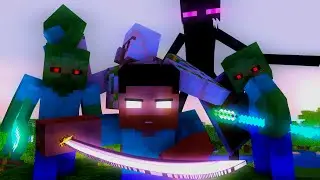 Minecraft Fight Animation - Herobrine fighting