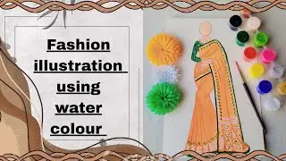 watercolour से बनाए साड़ी पेंटिंग #stepbysteptutorial #sareepainting #fashion #painting #viralvideo