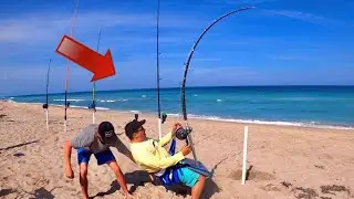 This is what HAPPENS when you use GIANT Baits! (Land based shark fishing )