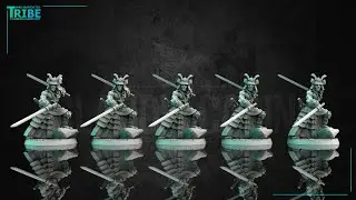 3D print miniatures, human tiefling firbolg half orc samurai warrior for role play games and wargame