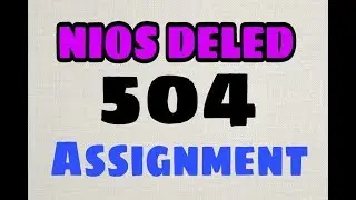 NIOS DELED 504 Assignment