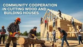Community Cooperation in Cutting Wood and Building Houses