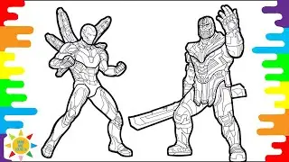 AVENGERS Endgame Iron Man & Thanos  Coloring Pages, Iron Man Coloring Pages, Draw and Color Tv