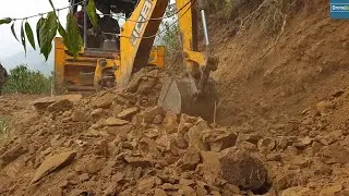 Challenging Rocky New Hilly Road Construction Jcb Backhoe