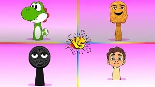 My SPRUNKI OC: YOSHI 🆚 GEGAGEDIGEDAGEDAG 🆚 OERO 🆚 LUCA in Tiles Hop EDM Rush