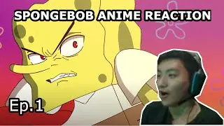 HE BROKE HIS OWN ARM!! | SpongeBob Anime Ep #1 REACTION