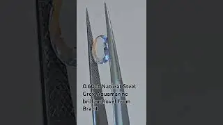 0.60ct Natural Steel Grey Aquamarine brilliant/oval from Brazil