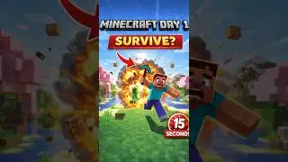 Day 1 in Minecraft Can I SURVIVE? 😭 #shorts #minecraft