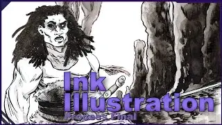 Ink Illustration Process Final // Lore and the Gryphon