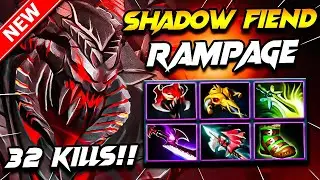 Dota 2 SHADOW FIEND Gameplay | Rampage + x32 Kills Shadow Fiend DOTA 2 Carry Build Pro Gameplay 7.39