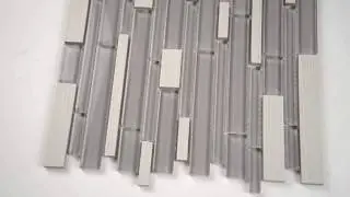 Metro Glacier Blend Interlocking Porcelain Glass Mosaic - 101418572