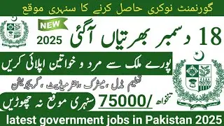 Latest government December jobs 2025 ۔ New jobs 2025 in pakistan۔Latest jobs in Pakistan 2025 today