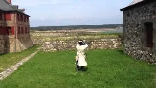 Musket drill in Fort Louisberg