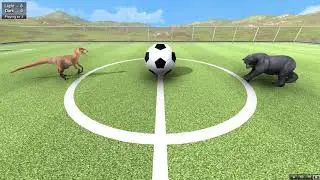 Beast Battle Simulator // Velociraptor vs Grizzly Bear Football Match (Tiny Dinosaur)