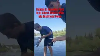 Fishing in Lacombe Park with Owen in St Albert Alberta