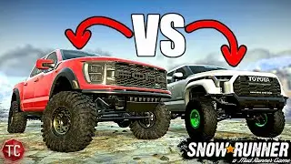 SnowRunner: Ford Raptor R vs 2022 Toyota Tundra!!