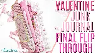 Valentine Junk Journal Flip Through,  Pink Junk Journal Final Flip Through