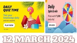 Funzone Amazon All Quiz Answers Today |12 March 2024 | @dailyquiztime #amazonfunzon