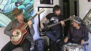 Guy Forsyth, Jeff Botta and Nina Singh rocking Gregory's house today