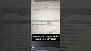 How to add notes in tasks on Ms Project #msproject #projectplanning