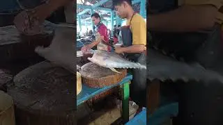 AMAZING TO WATCHING BRO DANDY CUT FRESH TUNA #shorts #fyp #fishcuting #tuna #youtube #subscribe