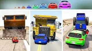 Can a Bulldozer Stop Big & Small Cars? – BeamNG.Drive