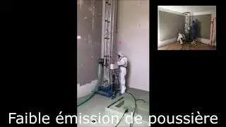 Fraiseuse murale Astillo AWF 160 sur chantier, utilisation.