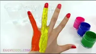 Learn colors for children body paint finger family song nursery rhymes learning video eggv￼